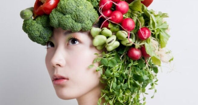 productos de verduras y hierbas de la dieta japonesa para adelgazar