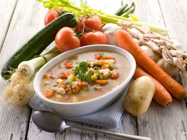 sopa de verduras frescas para la gastritis